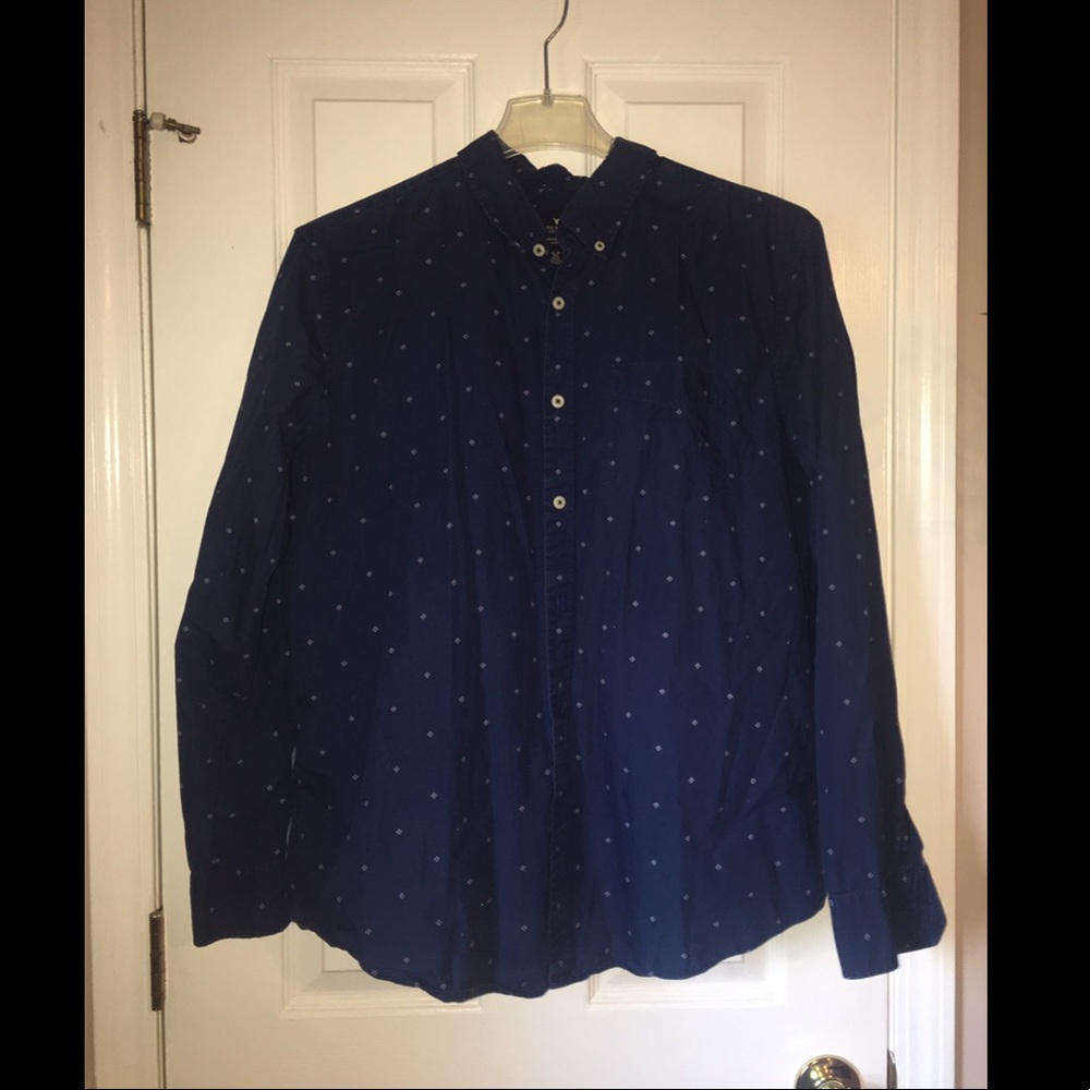 American Eagle Navy Blue Button-Down